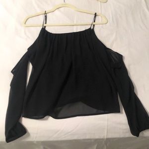 Sheer lined black express top